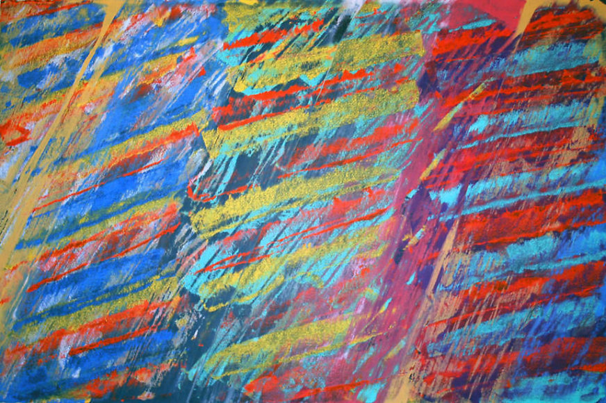 Viento de Cara Bermejo, 2007, Mixed media on Arches paper, 26 x 40&quot;