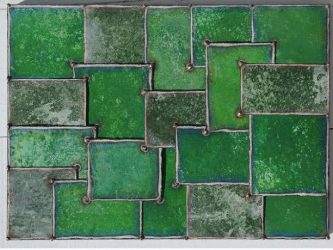 Acre of Green, 2007,Pure pigment on steel, 23 x 32&quot;