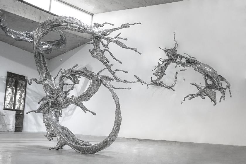 , Water in Dripping - Splashing, 2014, stainless steel, 127 x 190 x 340 inches/322.5 x 482.6 x 863.6 cm