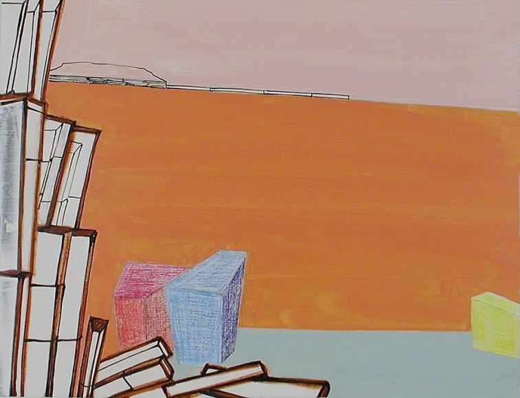 colored pencil blocks, 2008, acrylic on panel, 16.5 x 21.5 inches
