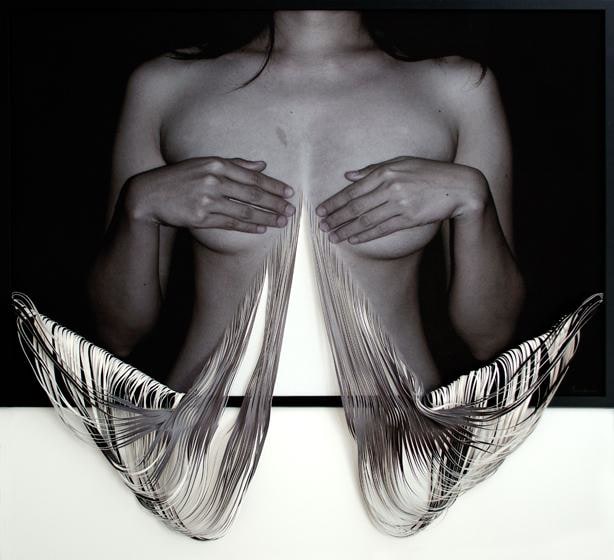 , Underneath, 2015, C-type print and hand-cut canvas, 42.9 x 43.7 inches/112 x 79 cm