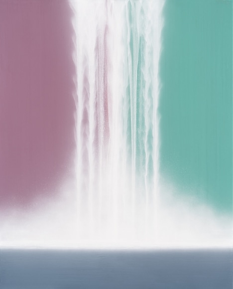 Hiroshi Senju, Waterfall on Colors, 2021, pigments on Japanese mulberry paper mounted on board, 162 x 131 cm (63.8 x 51.3 inches)