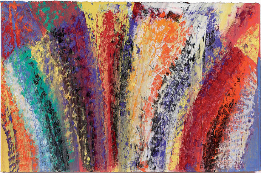 White Lalita, 2007, Mixed media on Arches paper, 22.25 x 30&quot;