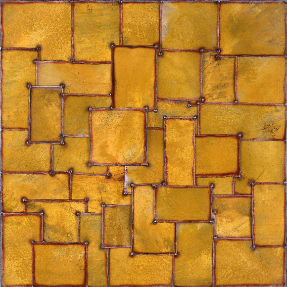 Nathan Slate Joseph,  Silks I , 2005, Pure color pigment on galvanized steel, 48 x 48&quot;