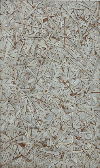 Nathan Slate Joseph, Personalnotes II, 2005, galvanized steel, 60 x 36 inches