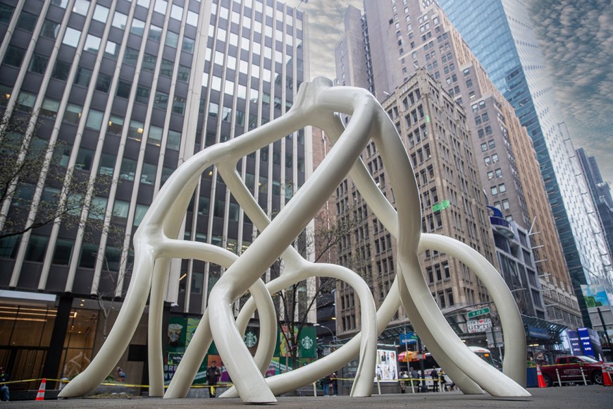 Untitled (Steelroots Series), welded steel, paint, 14&#039;2&quot; x 17&#039; x 14&#039;