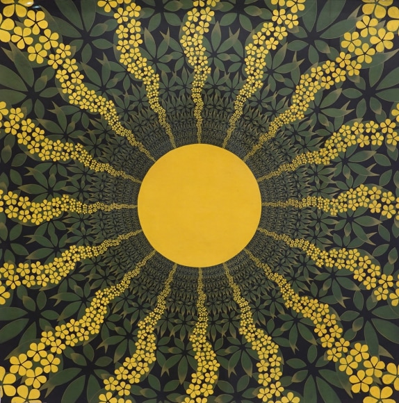 Olivia Fraser, Indian Summer, 2020, pigments and Arabic gum on handmade paper, 91.4 x 91.4 cm (36 x 36 inches)