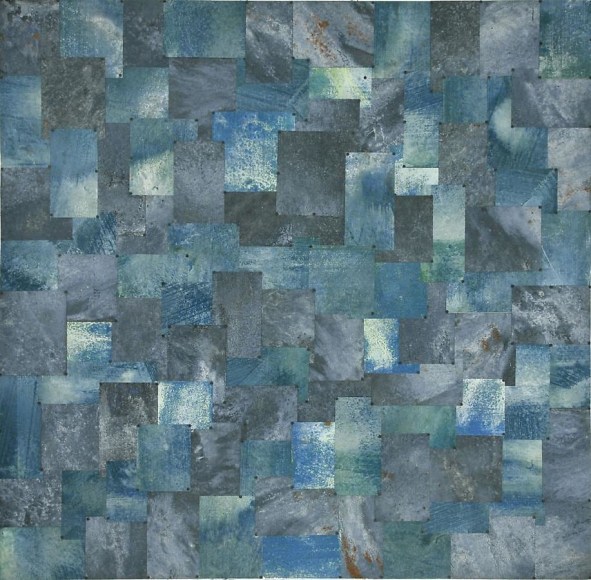 Chessman Max, 2006, pure pigment on galvanized steel, 60 x 60 inches