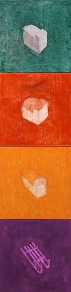 Capital Flowers, 2006, oil and wax on canvas, 56 x 14 inches