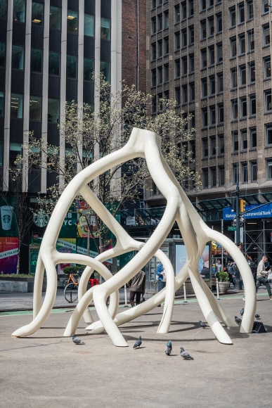 Steve Tobin, Untitled (Steelroots Series), welded steel, paint, 14'2&quot; x 17' x 14'