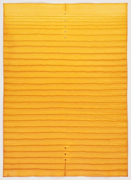 Sohan Qadri, Surya V, 2010, ink and dye on paper, 55 x 39 inches
