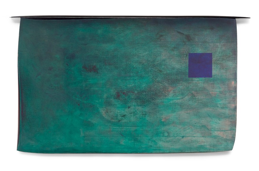 Robert Yasuda, Kanaloa, 2022, acrylic on fabric on wood, 87.6 x 152.4 cm (34.5 x 60 inches)