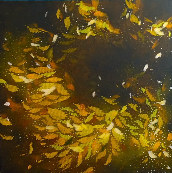Hosook Kang, December Leaves, 2014, acrylic on canvas, 152.4 x 152.4 cm (60 x 60 inches)