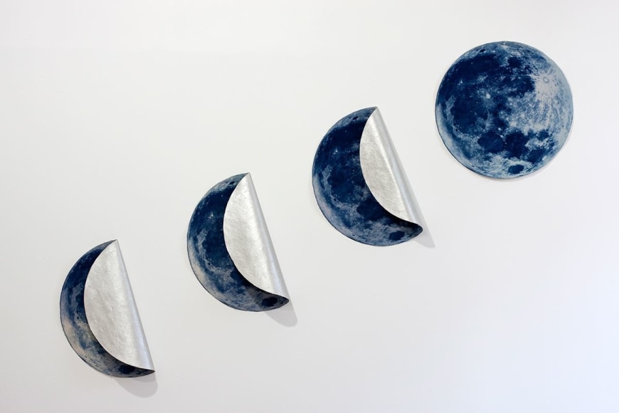 Susan Weil, Moon Cycle, in collaboration with Jos&eacute; Betancourt, 2012, cyanotype and acrylic on canvas, 142.2 x 205.7 cm (56 x 81 inches)
