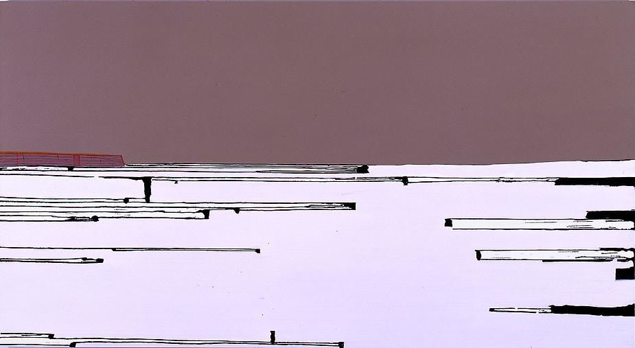 Frances Barth I&#039;m in a dangerous mood	2004	Acrylic on canvas	52 x 96&quot;