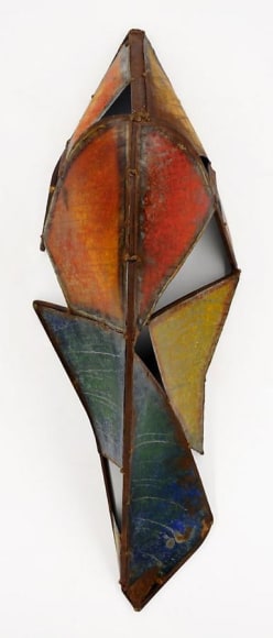 Kimono Evening, 2009, pigment on galvanized steel, 97 x 28 x 14 inches