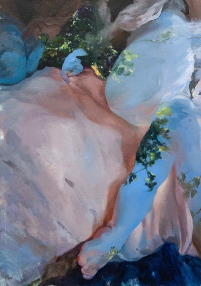 Peihang Beno&icirc;t, Nocturnal Creature, 2024, oil, oil stick, and acrylic on linen, 100 x 70 cm (39.4 x 27.6 inches)