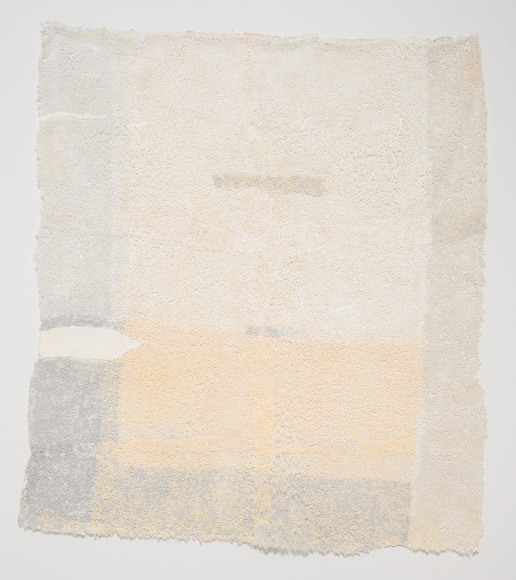 Neha Vedpathak, The more I learn, the less I know, 2021, hand-plucked Japanese handmade paper, acrylic paint, thread