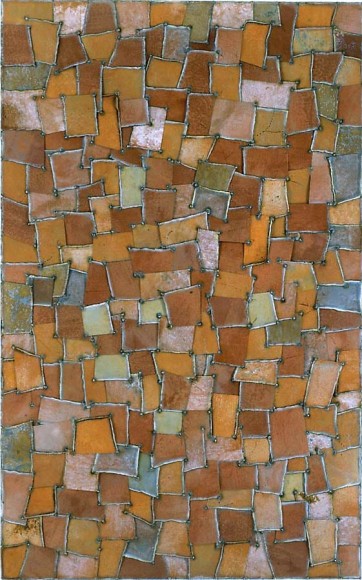 My First Poem, 2003, Pure color pigment on galvanized steel, 96 x 60&quot;