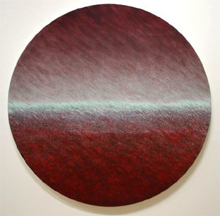 Joan Vennum, Dark Drift, 2005, Oil on canvas, 5&#039; Tondo