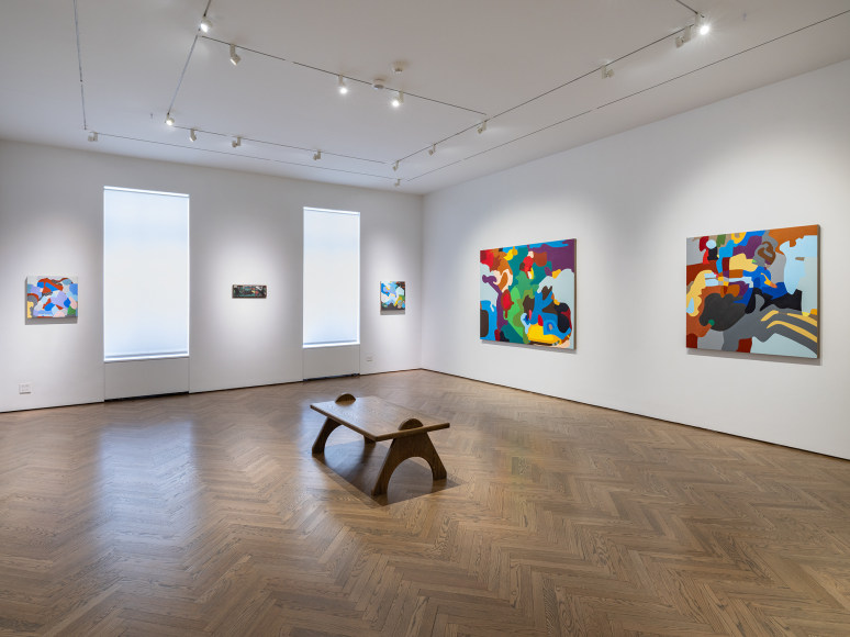 Installation view of Real Monsters in Bold Colors: Bob Thompson and Candida Alvarez, GRAY New York.