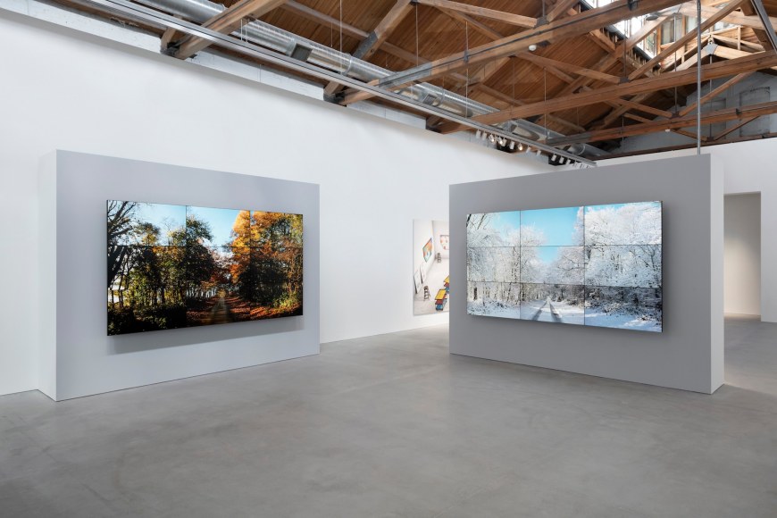 Installation view of David Hockney: Time and More, Space and More...