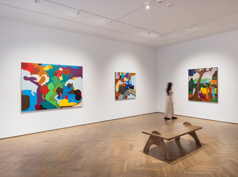 Installation view of Real Monsters in Bold Colors: Bob Thompson and Candida Alvarez, GRAY New York.
