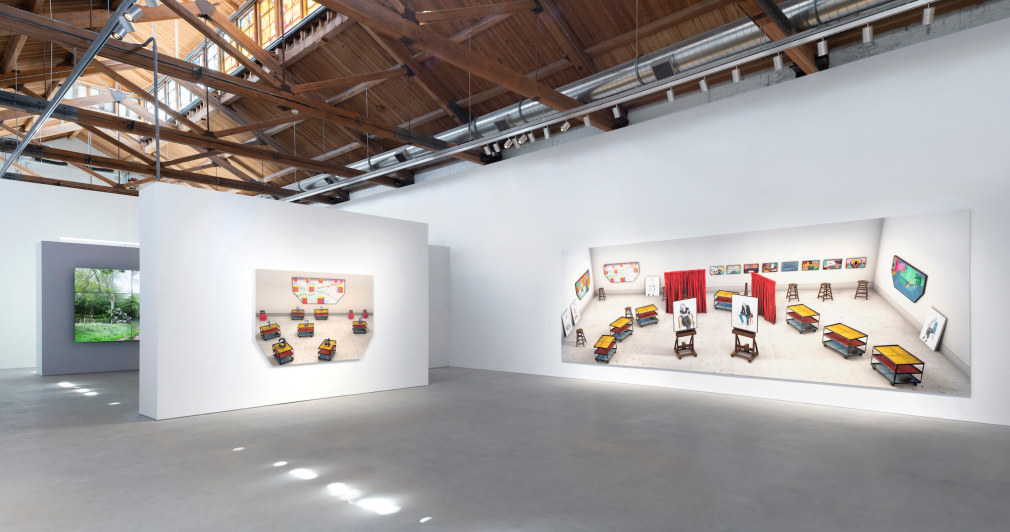 Installation view of David Hockney: Time and More, Space and More... 