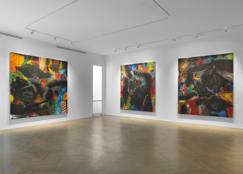Installation view, Jim Dine: The Black Paintings, 2018. Richard Gray Gallery, New York.