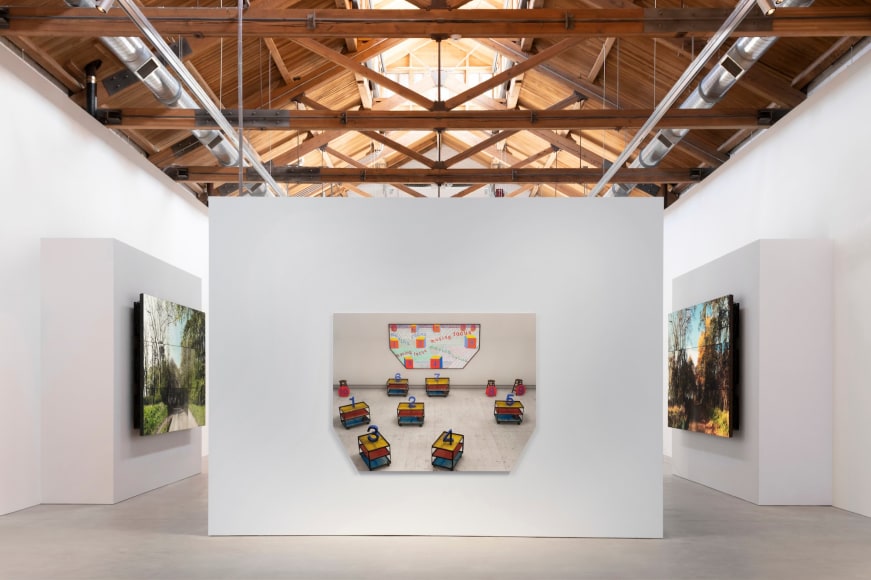 Installation view of David Hockney: Time and More, Space and More... 