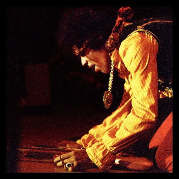 Ken Marcus, Jimi Hendrix Preparing to Light Guitar, 1967