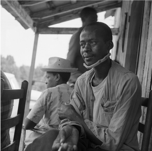 Warren Bonner watching voters in Fayette County election, 1966, Archival Pigment Print