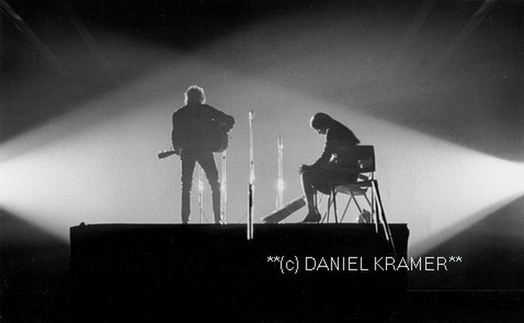 Daniel Kramer Bob Dylan and Joan Baez in Crossed Lights, New Haven, Connecticut, 1965    