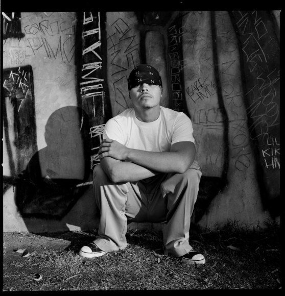 Janette Beckman, Woody HM Cyclones (sitting), El Hoyo Marvilla Gang, East Los Angeles, 1983