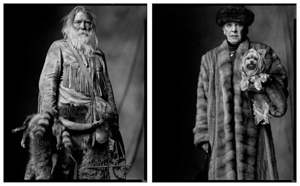 Fur Trapper / Woman with Dog, 2003 / 2004, 20 x 32-1/2 Diptych, Archival Pigment Print, Ed. 20