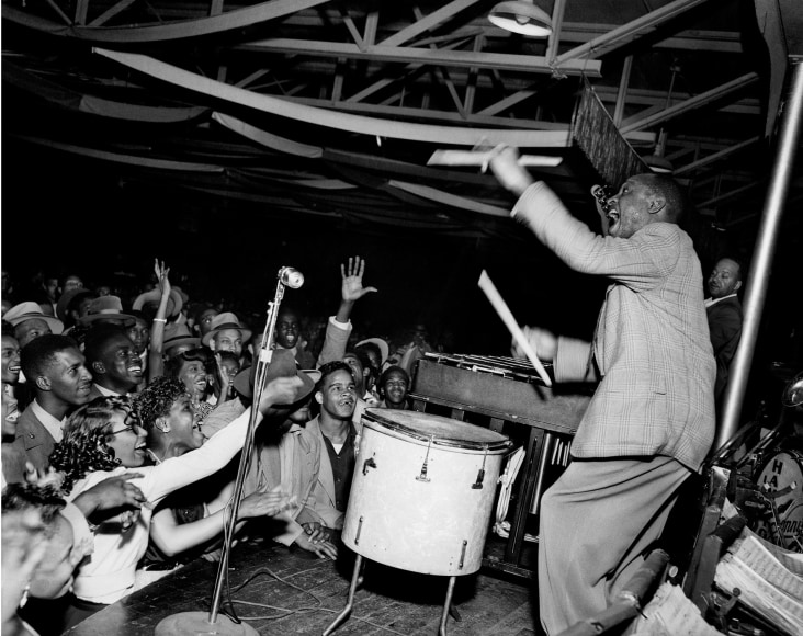 Lionel Hampton, who played the drums and vibraphone, performs at the Hippodrome, ca. 1950's, Archival Pigment Print