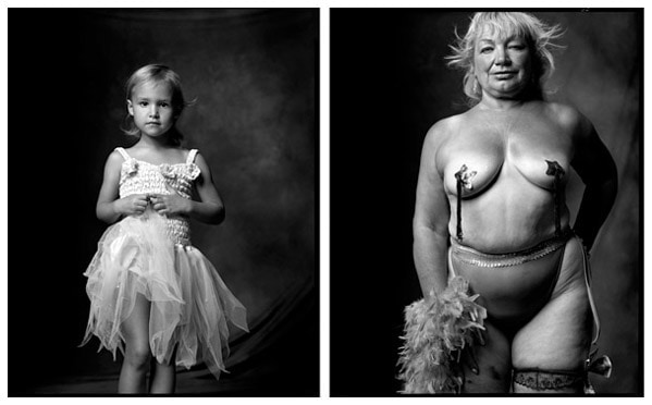 Young Ballerina / Go Go Dancer, 2003 / 1999, 20 x 32-1/2 Diptych, Archival Pigment Print, Ed. 20