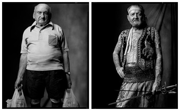 Grocery Shopper / Sword Swallower, 2004 / 2007, 20 x 32-1/2 Diptych, Archival Pigment Print, Ed. 20