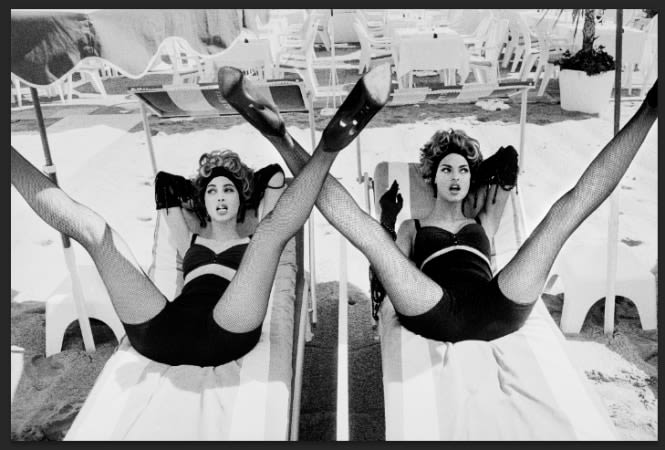 The Sisters, Christy Turlington & Linda Evangelista, Cannes, 1990, Silver Gelatin Photograph