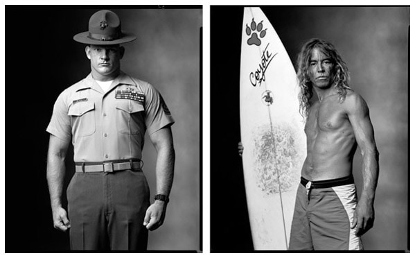 Marine Drill Sergeant, Surfer, 2002 / 2000, 20 x 32-1/2 Diptych, Archival Pigment Print, Ed. 20