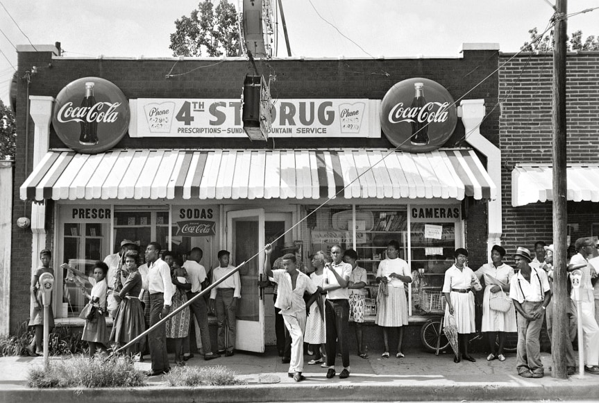 Organizers at "Doc" Aaron Henry's Drugstore, Clarksdale, 1963, 16 x 20 Inches, Silver Gelatin Photograph, Edition of 25