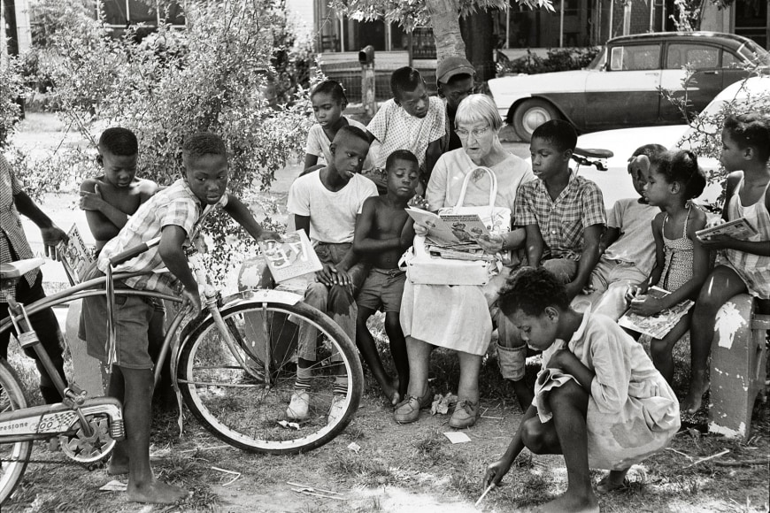 Woman Reading to Children, Freedom Summer, 1964, 16 x 20 Inches, Silver Gelatin Photograph, Edition of 25