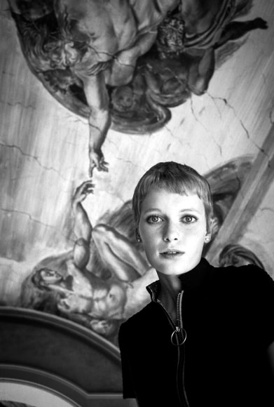 Mia Farrow on the Sistine Chapel set of "Rosemary’s Baby", 1967, Archival Pigment Print