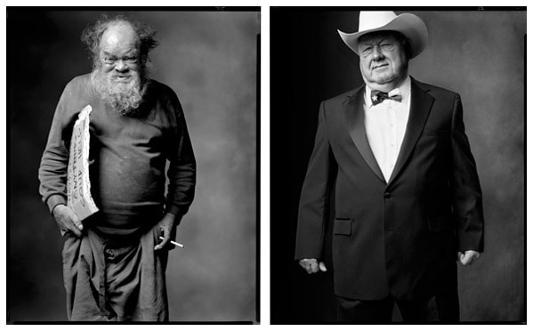 Homeless Man / Real Estate Developer, 2002 / 2005, 20 x 32-1/2 Diptych, Archival Pigment Print, Ed. 20