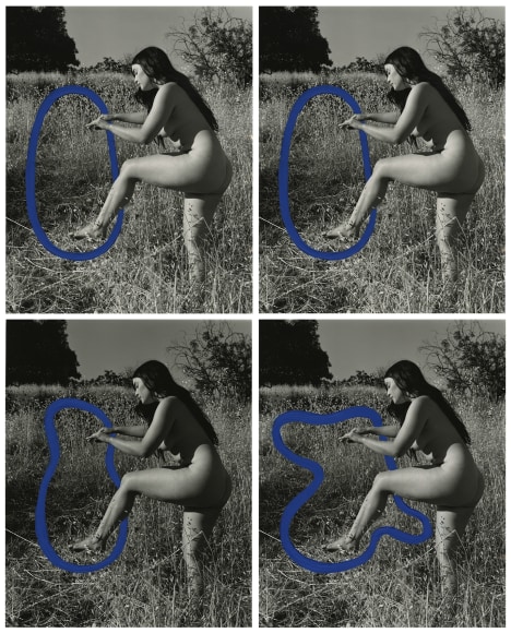 Ariana (Mono), Quadriptych, 2017, Painted Silver Gelatin Photograph