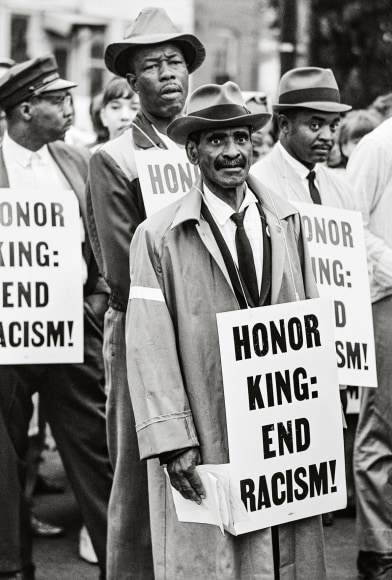 Honor King: End Racism, Memphis, 1968, 20 x 16 Inches, Silver Gelatin Photograph, Edition of 25