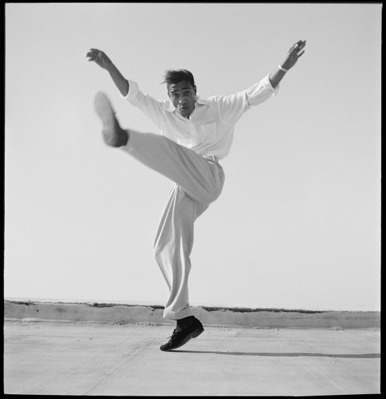 Sammy Davis Jr. Dancing on a Hollywood Rooftop (Frontkick), 1947, Signed, stamped, titled, dated verso