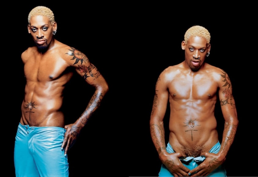 Dennis Rodman, Diptych, Blue Leather, Los Angeles, 1999, (From the series beauty:LIGHT: Pictures at a Magazine)