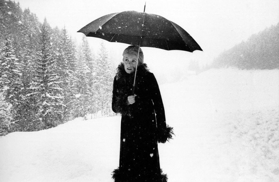 Catherine Deneuvre on the set of Mississippi Mermaid, Grenoble, France, 1969, Silver Gelatin Photograph