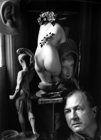 George Grosz, 1942, Silver Gelatin Photograph Mounted to Board